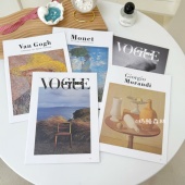莫奈梵高莫兰迪杂志名画油画拍摄道具 饰摆件拍照背景 书柜民宿装