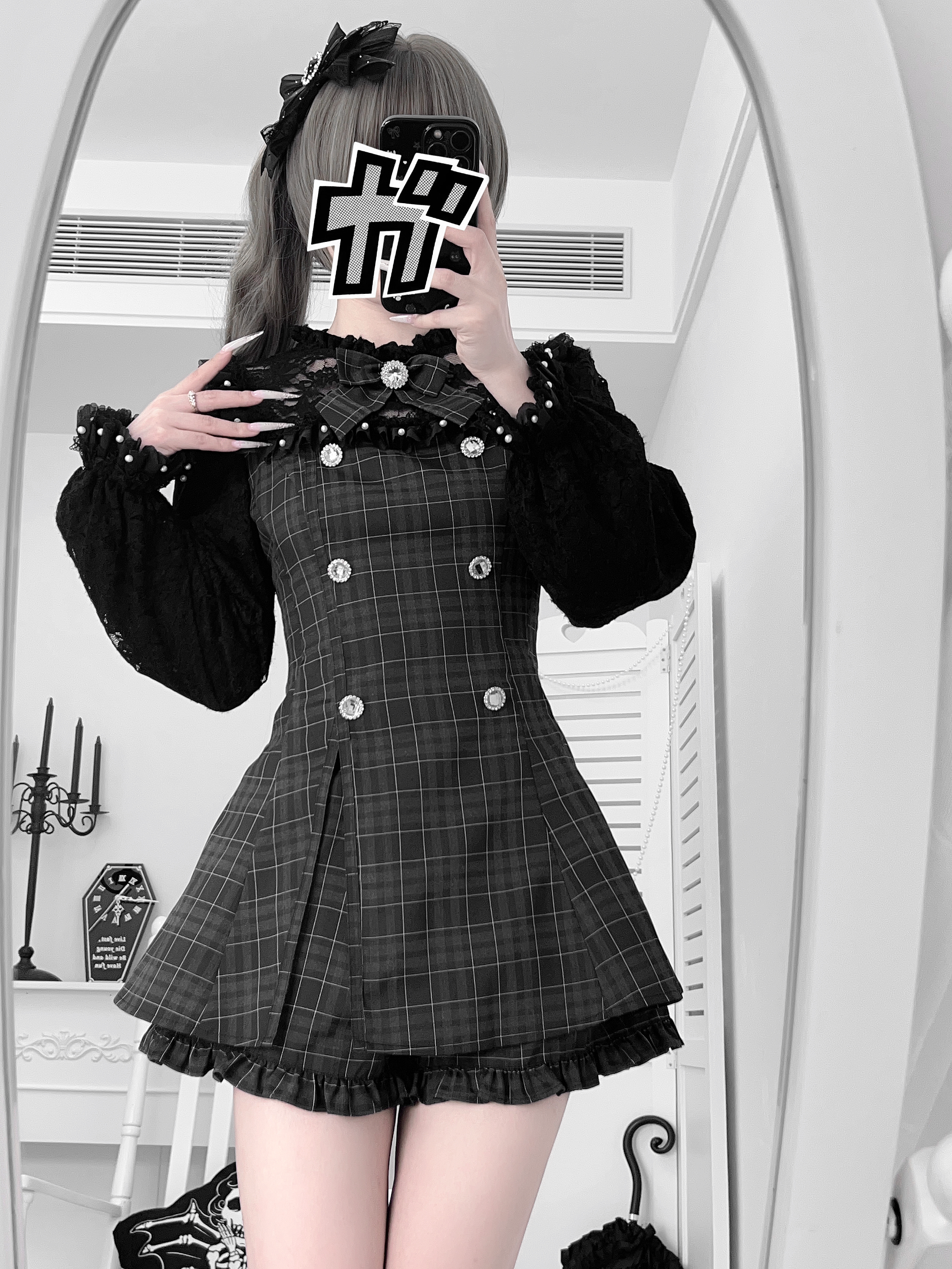 RooSya糖果猫日系蕾丝蝴蝶结套装裙40元