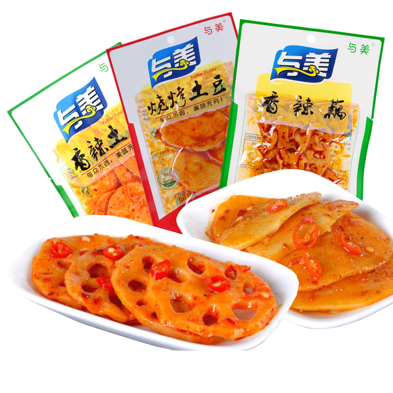 与美香辣土豆片40g*10袋烧烤味藕片洋芋怀旧麻辣小零食开袋即食