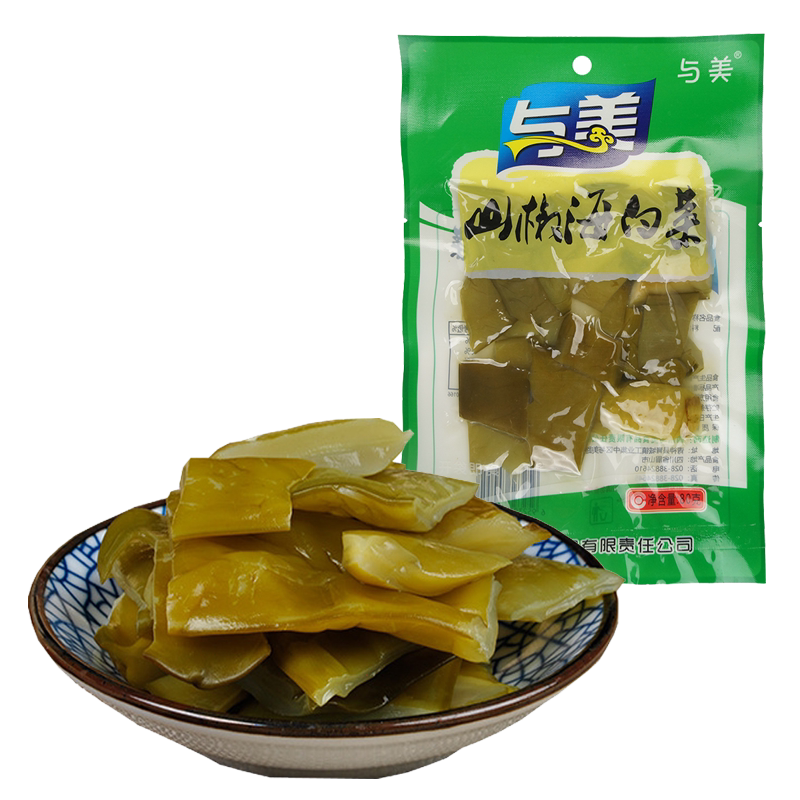 与美山椒海白菜四川泡菜酸辣下饭开味菜泡椒味海带休闲零食10袋装