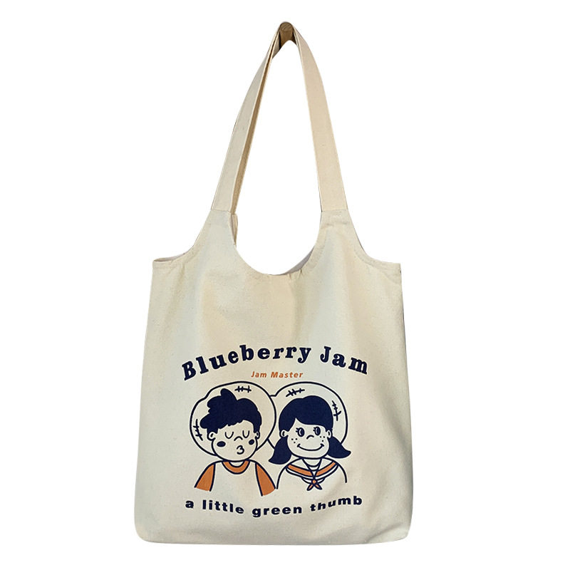 新款帆布包女肩大学生手提袋大容量拉链帆布袋背心学生书包布包