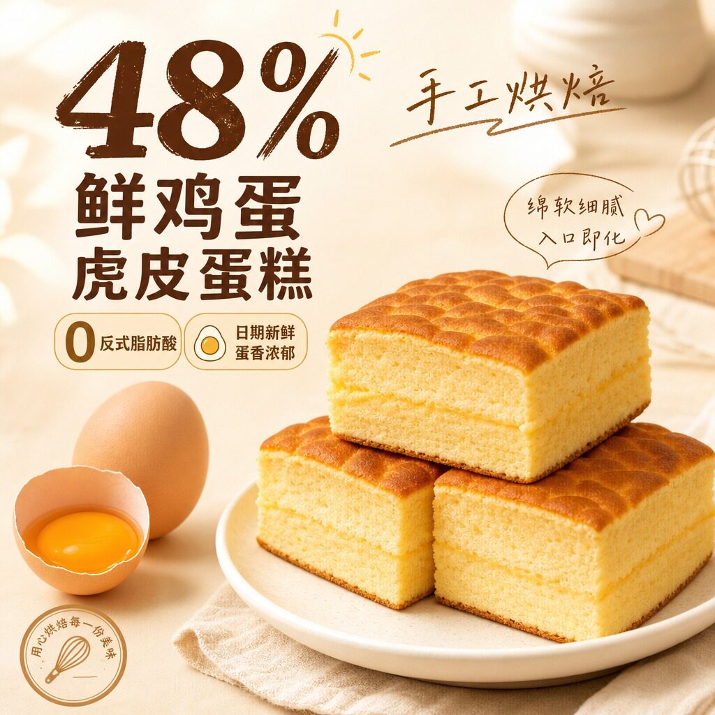 虎皮蛋糕袋装学生早餐面包夹心蛋糕办公室宿舍零食休闲食品鸡蛋糕