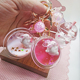 漂流瓶液体星球亚克力樱花兔天鹅钥匙扣书包贝儿玲娜少女心挂饰