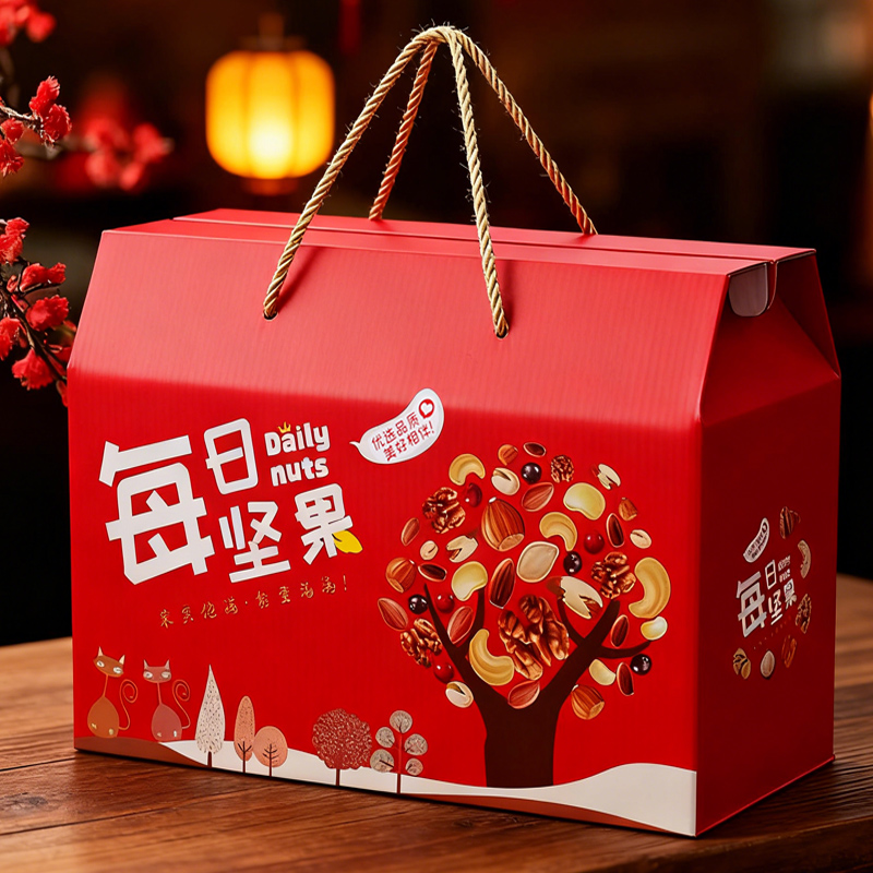 坚果礼盒包装盒8罐高档干果礼品盒春节大礼包零食炒货空盒子定制