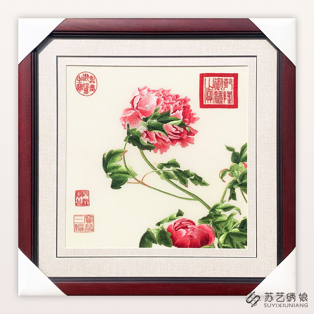 苏绣成品挂画郎世宁花鸟客厅卧室书房挂画送朋友刺绣礼物挂画精品
