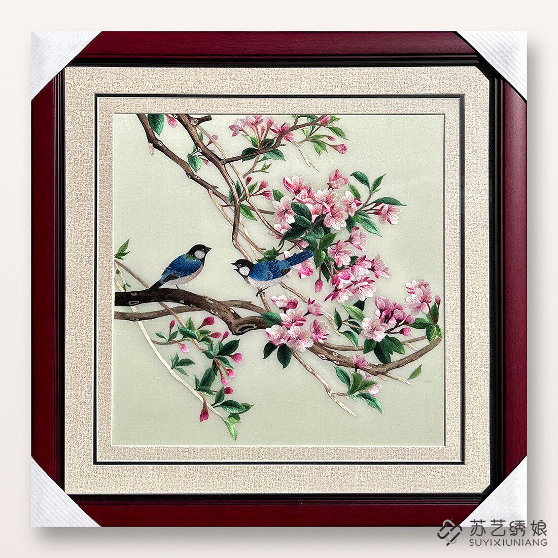苏绣成品挂画手工刺绣精品花鸟客厅卧室挂画送朋友刺绣礼物挂画