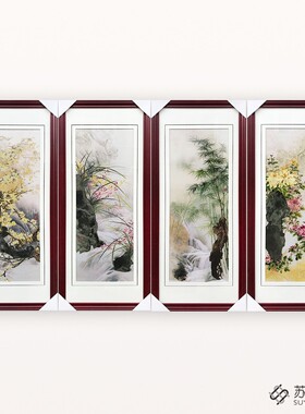 挂画手工刺绣客厅装饰苏绣成品