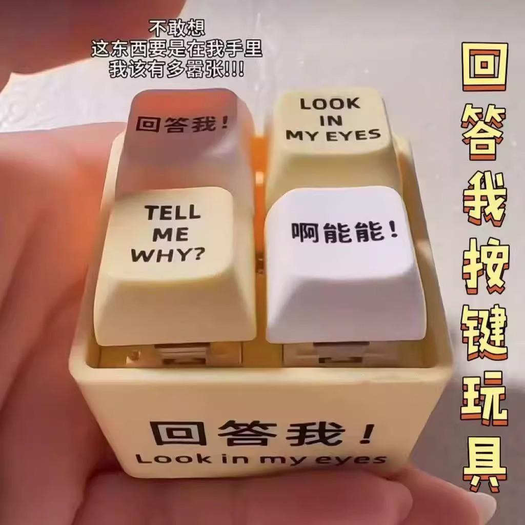 新款回答我玩具语录发光语音钥匙扣解压按键朋友趣味传统定制衣柜