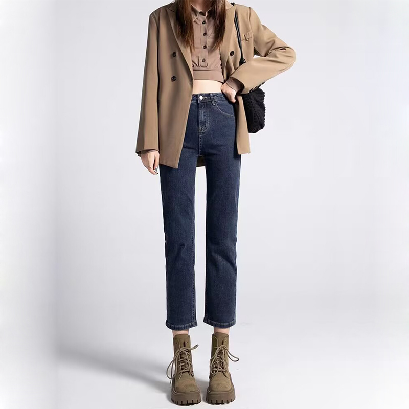 法棍裤九分烟管裤直筒牛仔裤