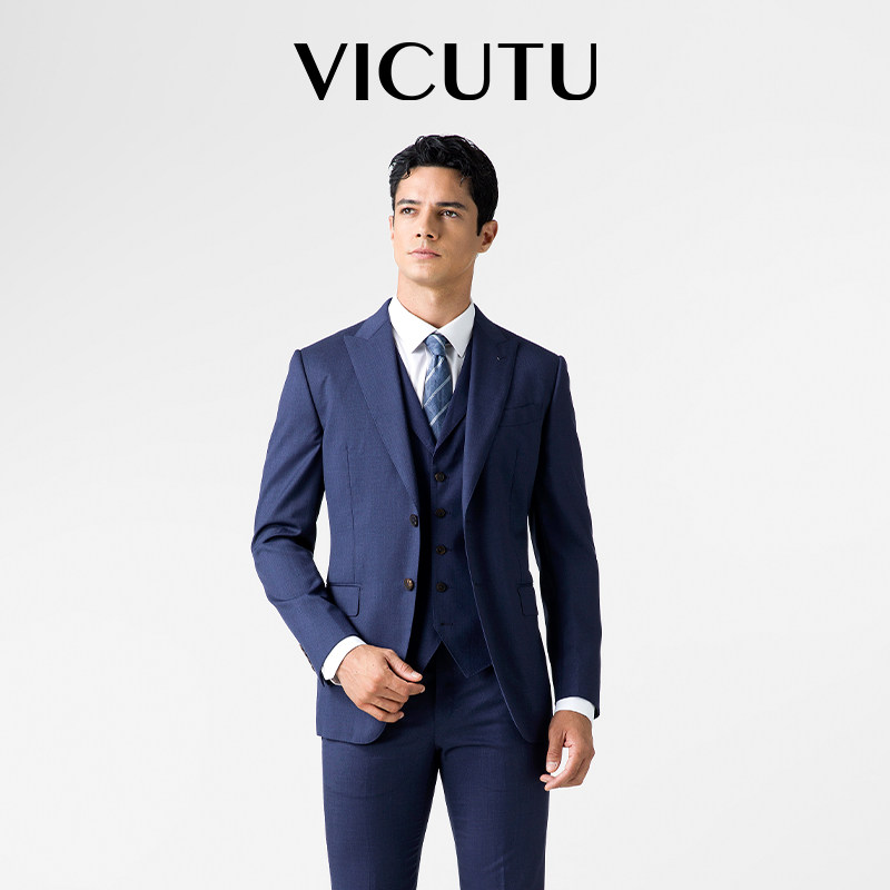 VICUTU/威可多男西服上衣羊毛商务休闲正装外套