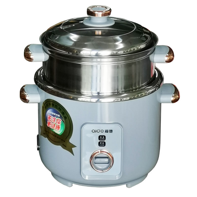 爱德老式家用电饭锅3 4 5L升机械款蒸煮电饭煲304内胆不锈钢蒸笼