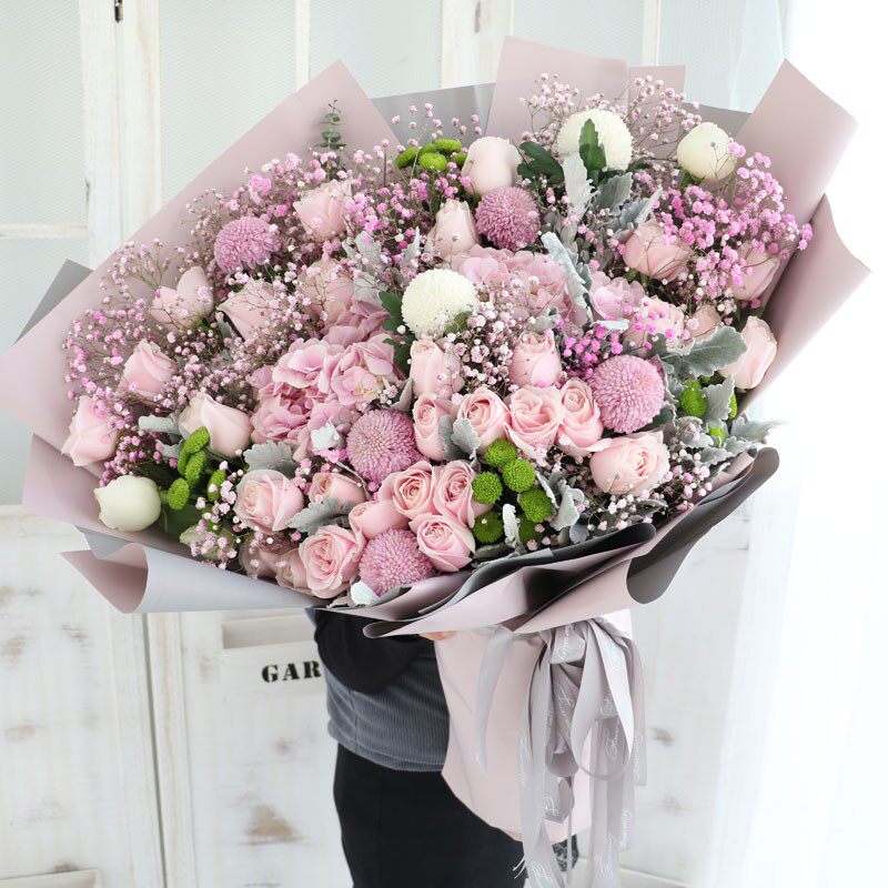 教师节ins网红花束玫瑰鲜花速递北京杭州上海同城送闺蜜生日鲜花