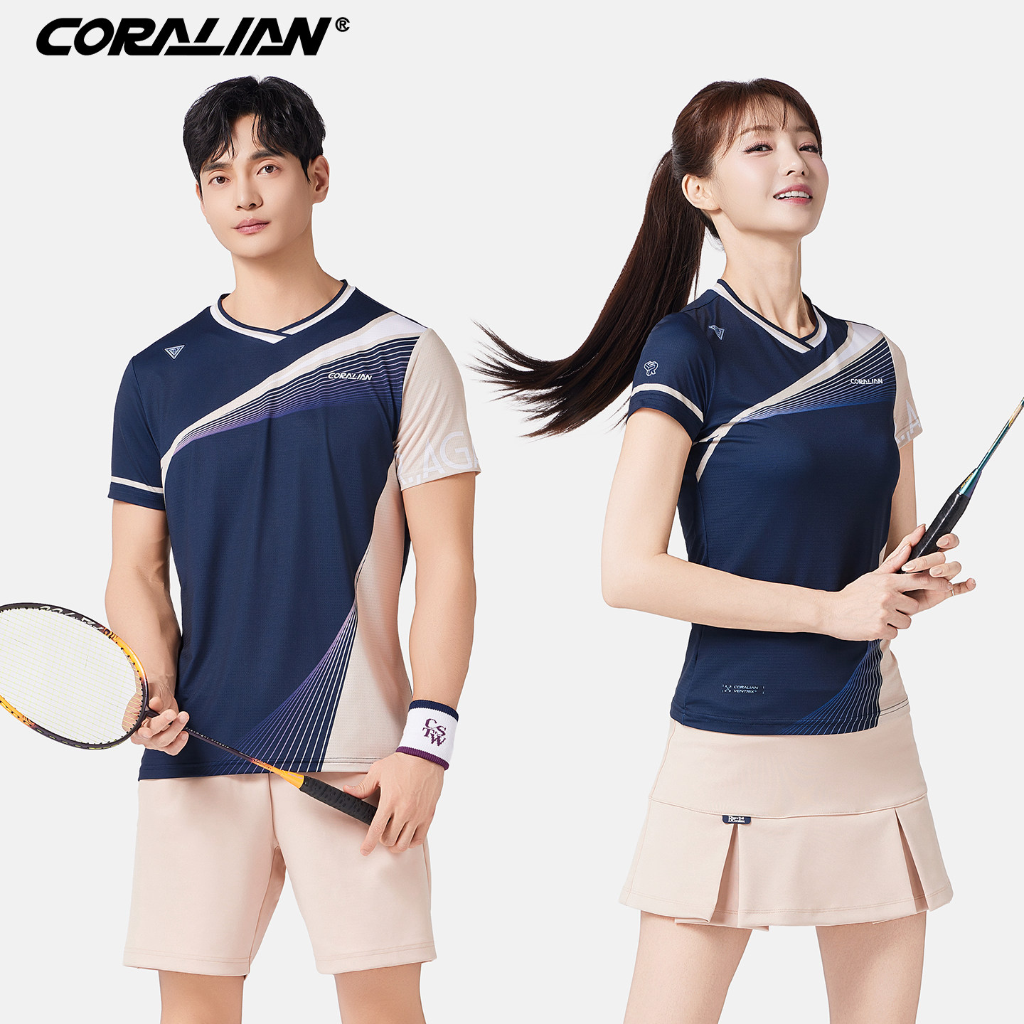 可莱安羽毛球服男女套装2026新品透气速干短袖上衣运动比赛服吸汗