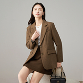 娅丽达法式 气质休闲小西服 高级感加厚毛呢西装 外套女2025秋冬新款