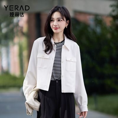 娅丽达休闲翻领短外套女