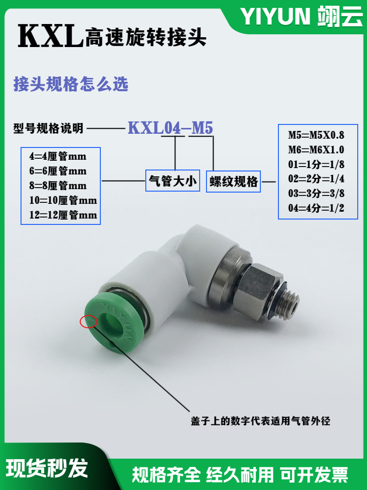 翊云气动高速旋转接头KXL08/KXL10/KXL12-01S/02S/03S/04S