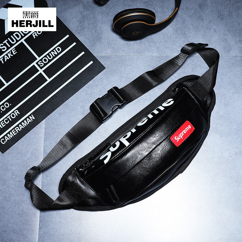 潮牌腰包男士斜挎包休闲随身小背包时尚单肩包个性ins百搭胸包