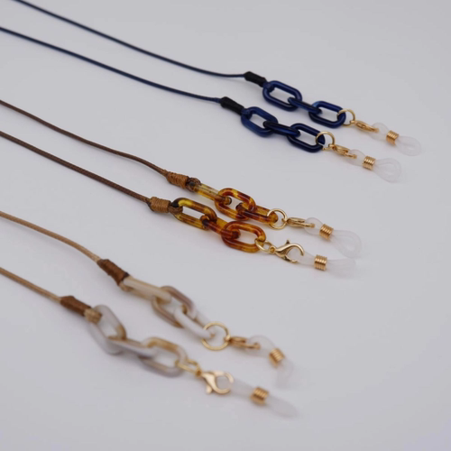 玳瑁豹纹u型扣链条口罩眼镜链挂脖成人儿童眼镜无线蓝牙耳机防丢