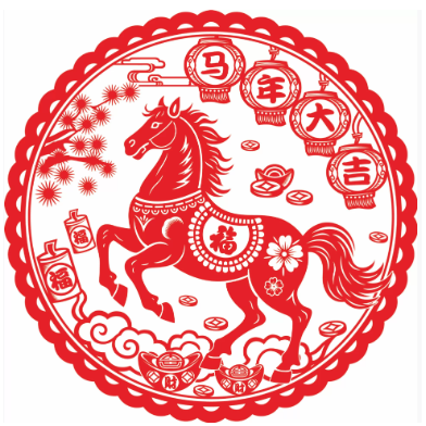 马年新年春节布置装饰贴画装剪纸窗花生肖福字静电免胶玻璃贴门贴