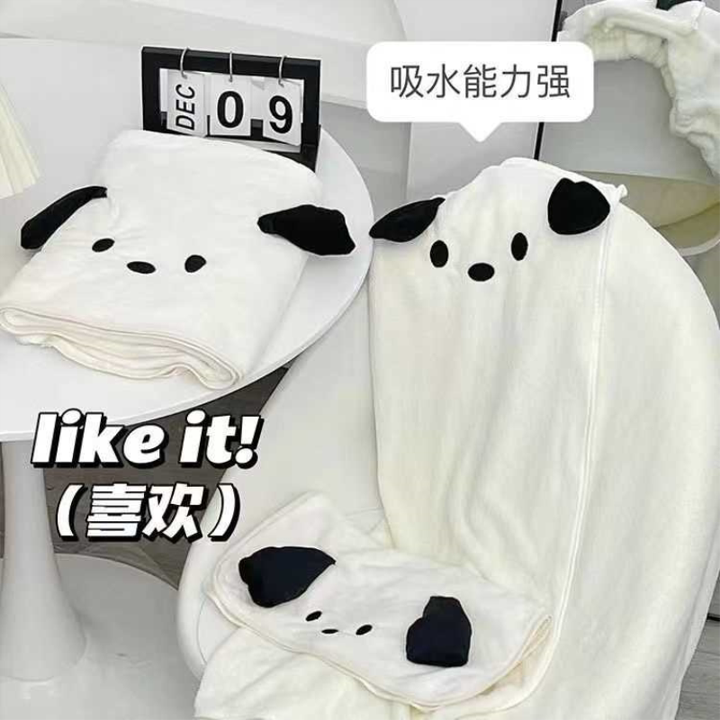 成人长款帕恰狗浴巾三件套学生卡通性感可爱浴巾吸水速干两件套女