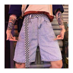 帆布腰带双环扣棋盘黑白格子学生韩版休闲百搭男女式皮带加长裤带