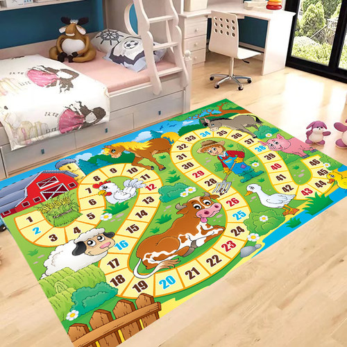 游戏数字棋掷骰子冒险历险棋互动跳跳棋儿童智力卡通床边卧室地毯