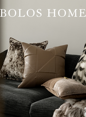 柏洛斯Khaki『逸境』高端咖色客厅沙发靠枕高级感样板间抱枕定制