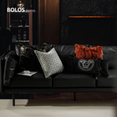 高级黑红系方枕样板间沙发大抱枕 轻奢意式 柏洛斯Gorgeous 墨砂