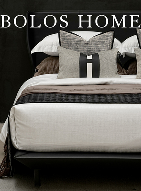 柏洛斯Modern edge『苦雨』轻奢灰色卧室腰枕高端样板间酒店靠垫