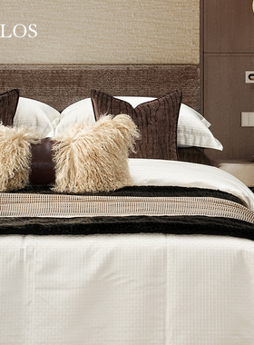 柏洛斯Crackle火树轻奢北欧进口咖色系抱枕高级感民宿酒店腰靠垫