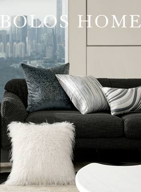 柏洛斯High end『焰光』高端现代蓝色系沙发靠枕高级感抱枕定制