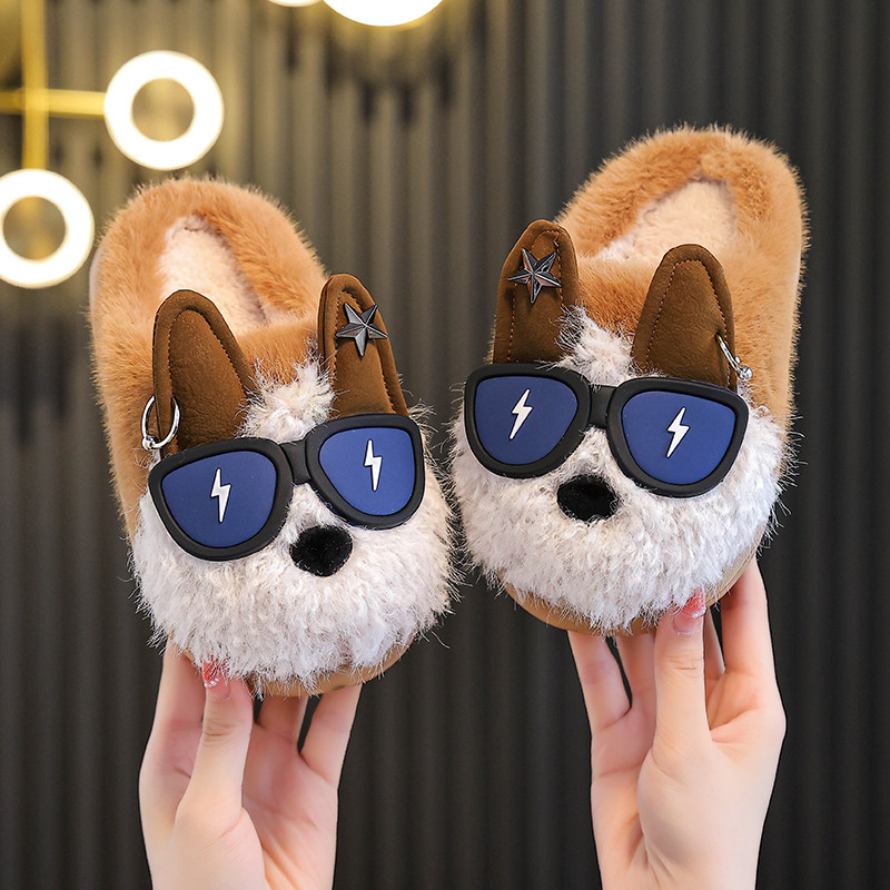 秋冬季儿童棉拖鞋可爱卡通狗狗室内保暖男童防滑加绒男孩毛毛拖鞋,童鞋/婴儿鞋/亲子鞋,儿童棉拖鞋,淘宝优惠券,粉丝福利购,淘宝优惠卷