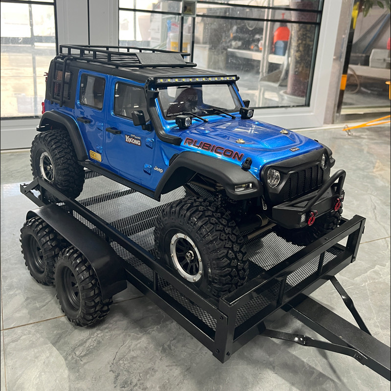 RC 모델은 대형 트레일러 이중 축 금속 평면 원격 제어 등반 1|10 소형 트레일러 버킷 TRX4 시리즈 범용을 시뮬레이션합니다