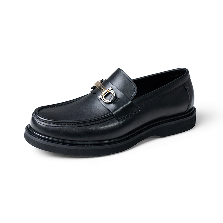 撤柜春秋款男鞋商务休闲牛皮一脚蹬皮鞋男舒适百搭防滑软底乐福鞋