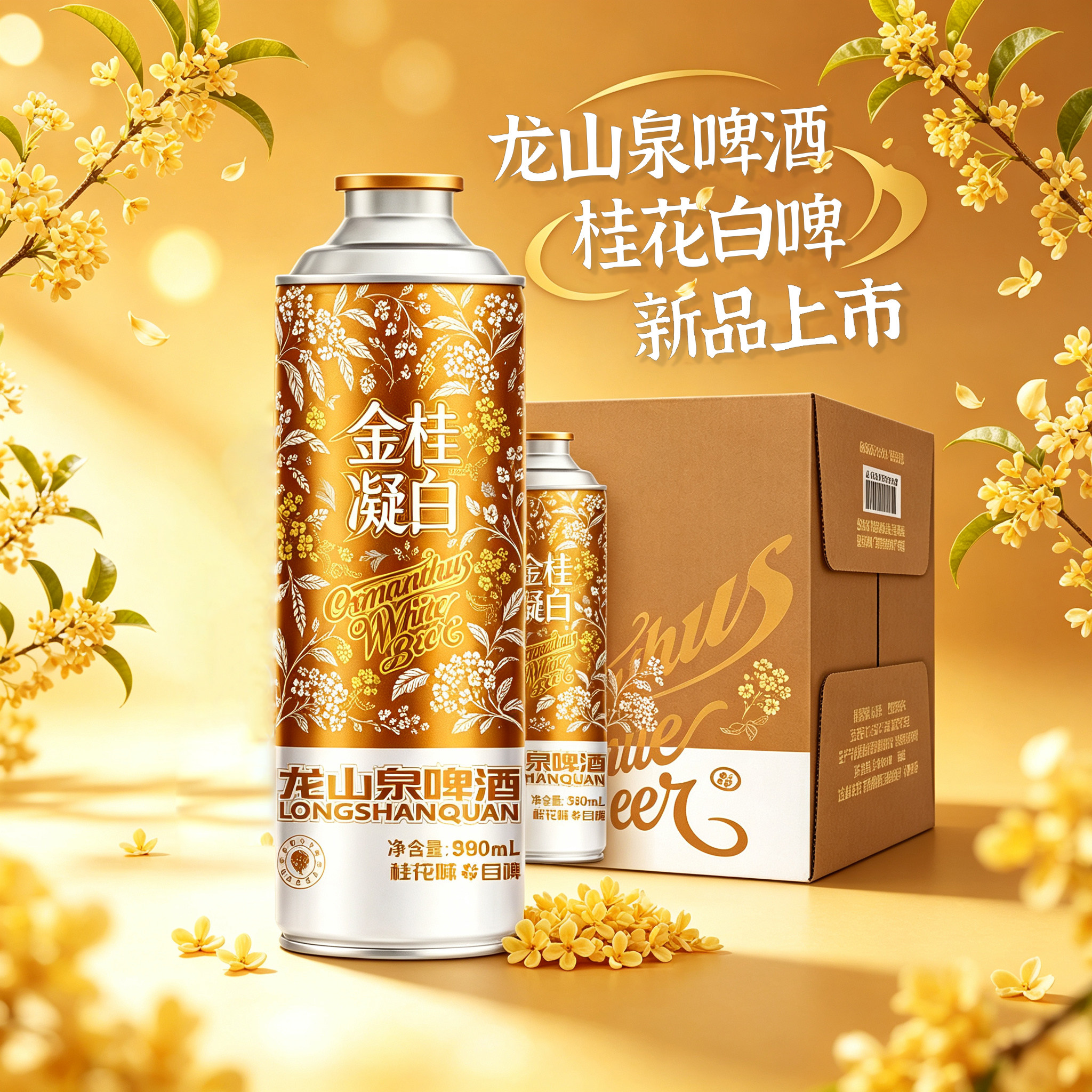 本溪龙山泉桂花白啤6罐中秋礼
