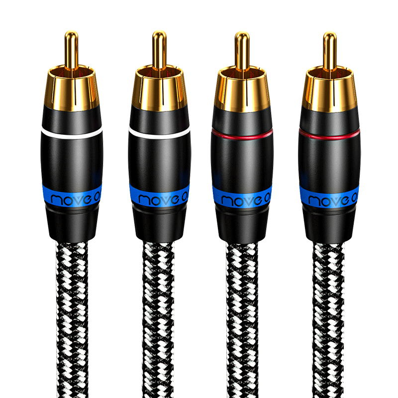 MOVEON双莲花RCA音频线镀银