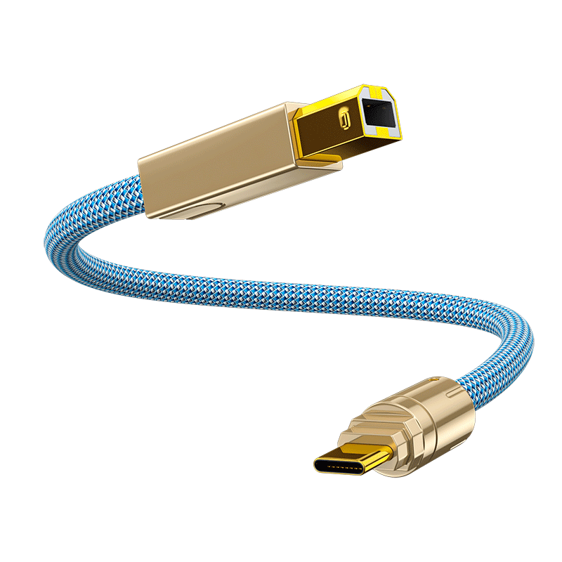 Tanner镀银Type-C转B方口USB线手机接声卡DAC解码器直播录音OTG线