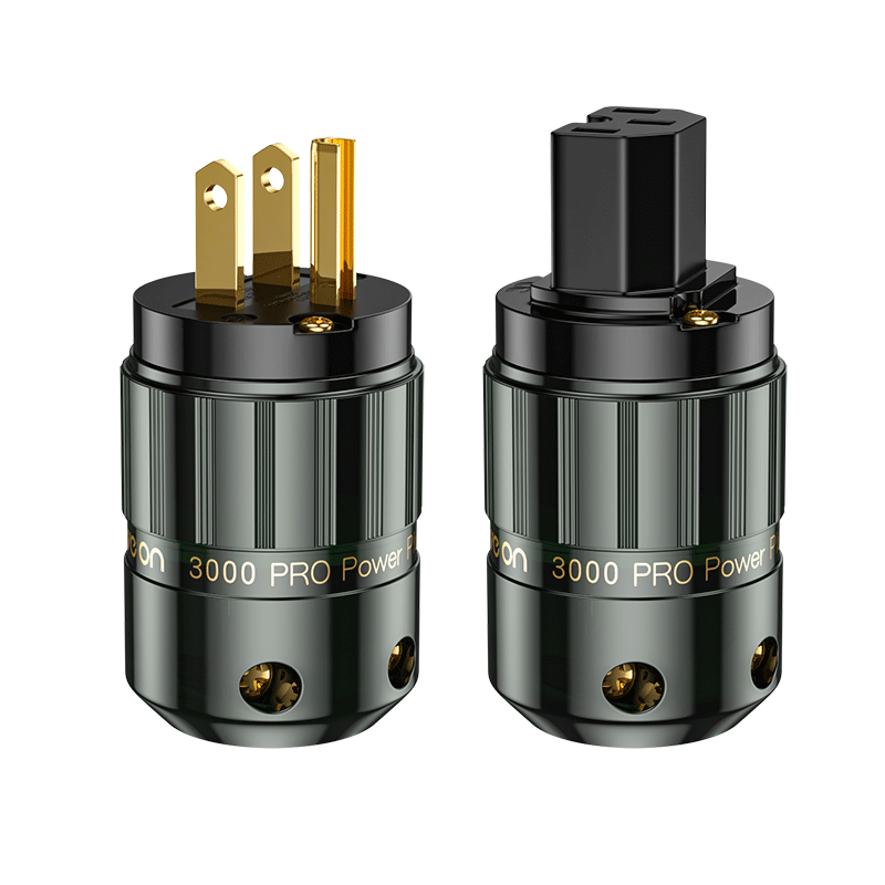 3000 PRO 4N紫铜镀金220V音响HIFI功放美标国标DIY电源线插头插尾