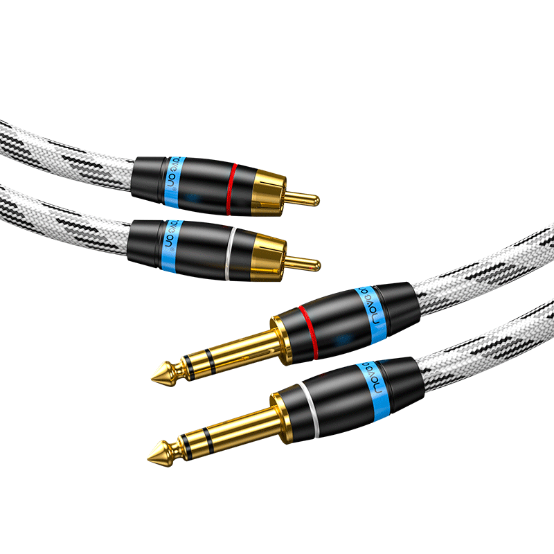 6.5mm转RCA莲花TRS平衡信号线