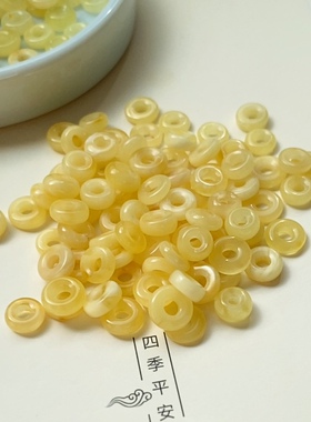 天然蜜蜡跑环手链手串文玩手串diy配件甜甜圈面包圈隔片垫片材料