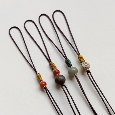 手工72号玉线金刚结手机链DIY半成品编织钥匙扣吊坠玩文复古挂绳