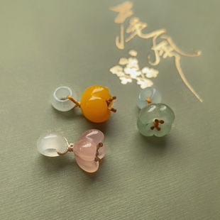 手编绳天然玛瑙玉石桂花小提溜玉^_^吊坠配饰手串手链diy配件