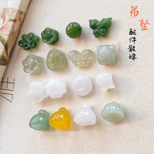 diy工厂清货莲蓬吊坠佛珠东陵玉