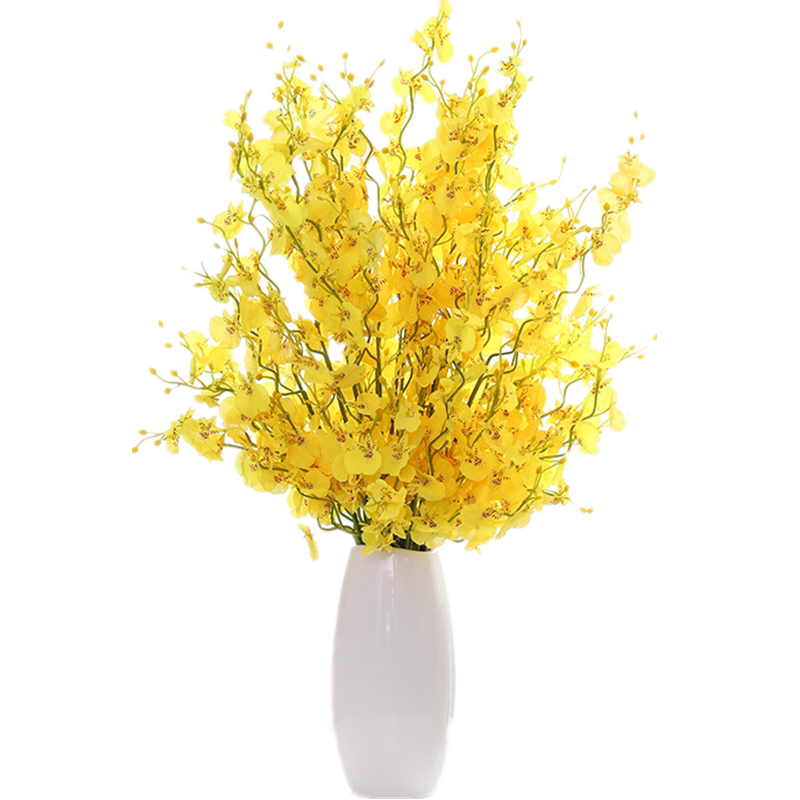 跳舞兰仿真花套装欧式假花干花束家居客厅餐桌电视柜装饰花艺摆件
