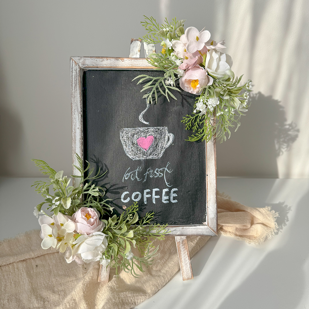 店铺家用韩系仿真花可擦写小黑板