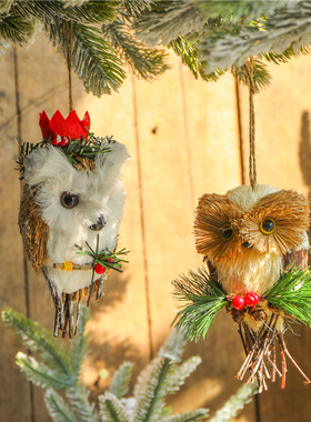 极速猫头鹰松鼠摆件摆p设装饰微景观场景布置圣诞节教室桌面手工