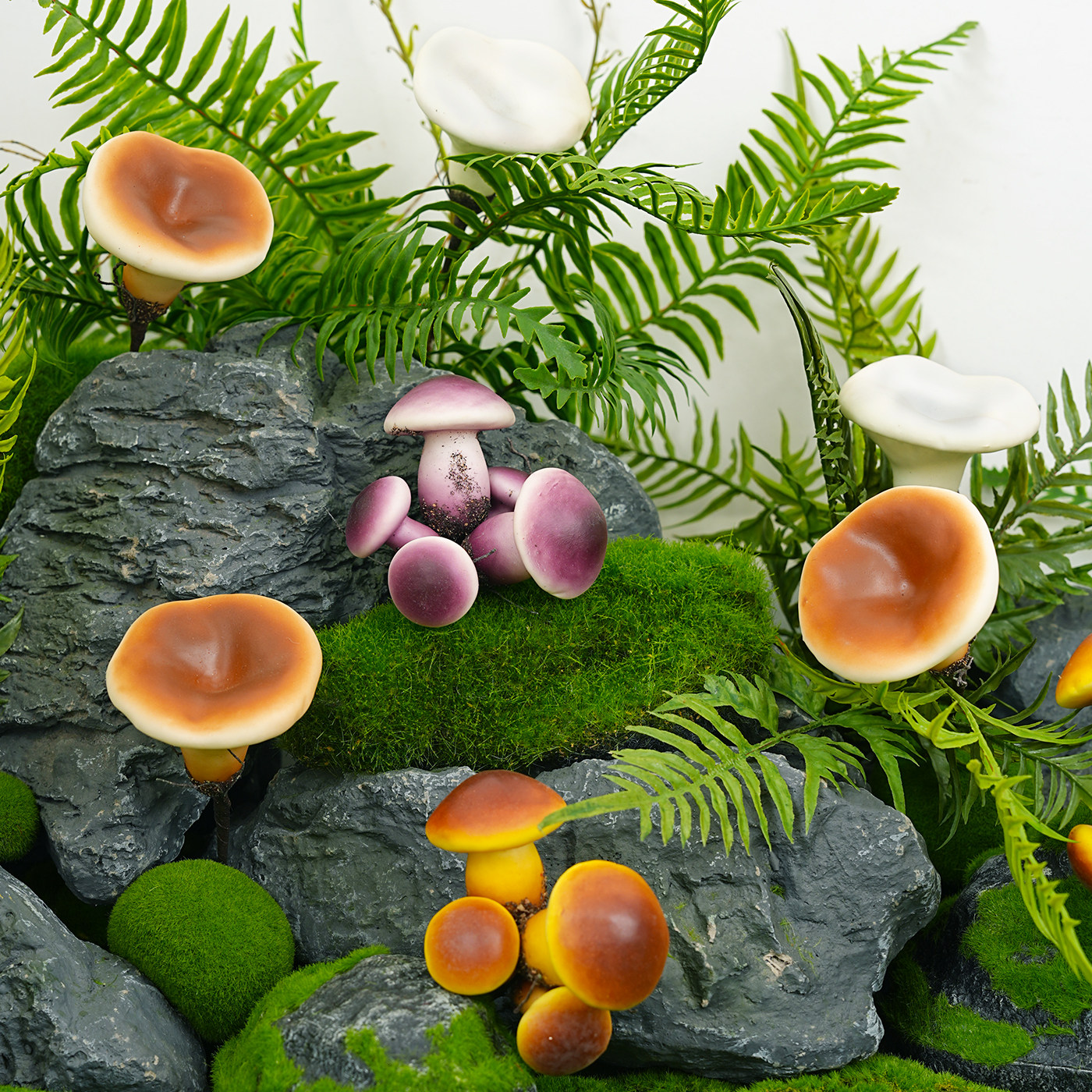 仿真假蘑菇造型装饰摆件户外庭院苔藓草坪diy森系绿植造景道具