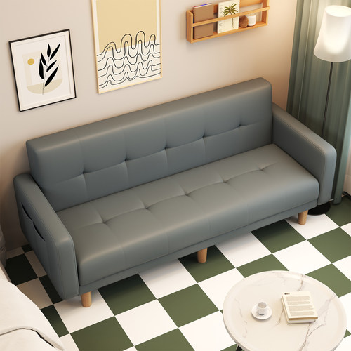 沙发小户型客厅2025新款简约现代三人位出租房布艺折叠沙发床两用