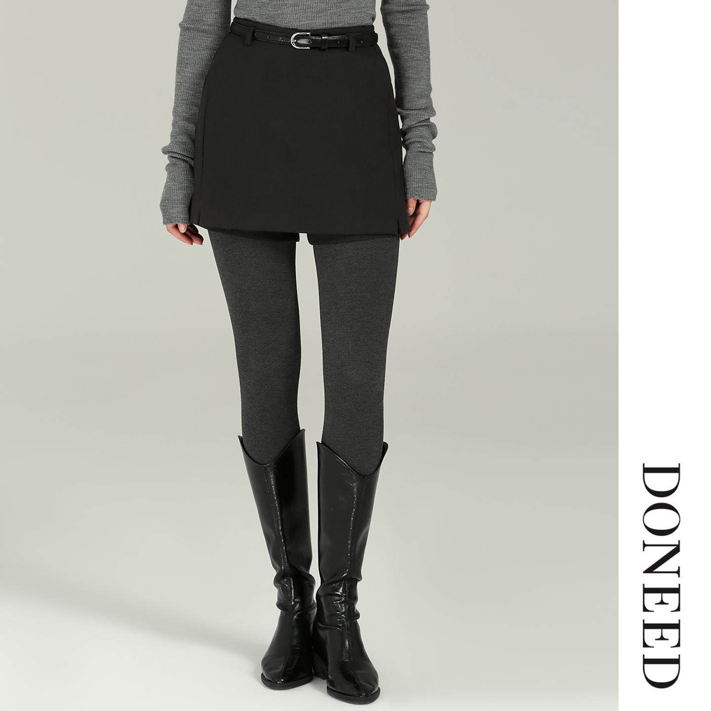 DONEED2025冬季新款A字裙裤短款高腰配皮带时尚百搭,女装/女士精品,休闲裤,淘宝优惠券,粉丝福利购,淘宝优惠卷