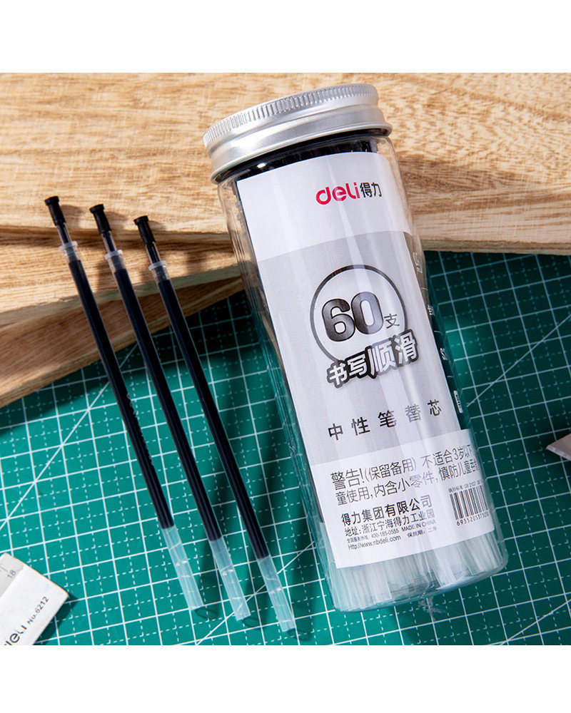 델리 문구 학생 총알 젤 펜 리필 0.38MM 물 펜 리필 전체 바늘 튜브 0.5MM 검정 빨간색과 파란색